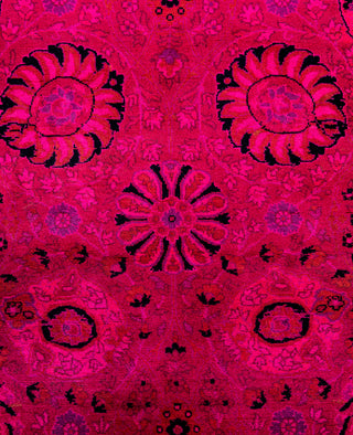 Overdyed One-of-a-Kind Wool Pink Area Rug 3' 1" x 5' 2"