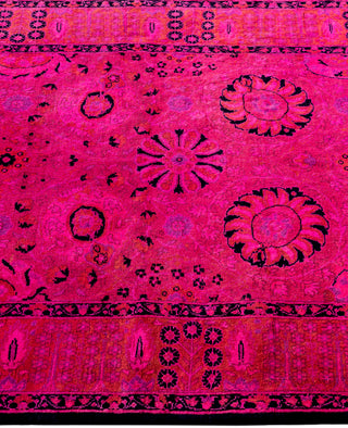 Overdyed One-of-a-Kind Wool Pink Area Rug 3' 1" x 5' 2"