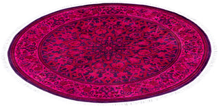 Contemporary Hand-Knotted Overdyed Pink Round Area Rug 3' 1" x 3' 1"