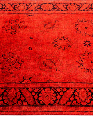 Modern Overdyed Hand Knotted Wool Red Area Rug 3' 1" x 5' 0"