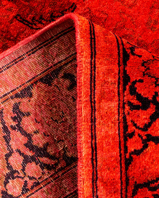 Contemporary Hand-Knotted Overdyed Red Area Rug 3' 1" x 5' 0"