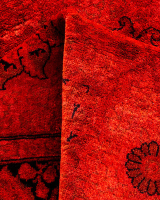 Contemporary Hand-Knotted Overdyed Red Area Rug 3' 1" x 5' 0"
