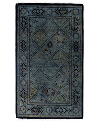 Overdyed One-of-a-Kind Wool Gray Area Rug 2' 1" x 3' 7"