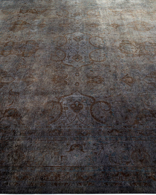 Contemporary Hand-Knotted Overdyed Gray Area Rug 8' 2" x 10' 5"