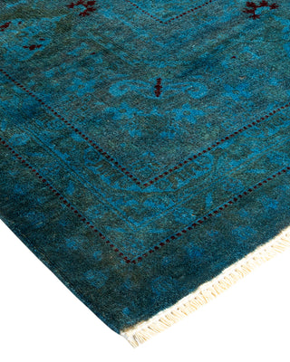 Contemporary Fine Vibrance Blue Wool Area Rug - 9' 4" x 11' 10"