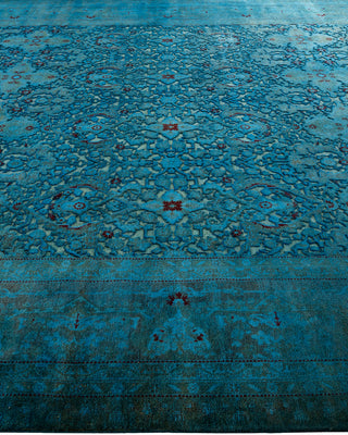 Contemporary Fine Vibrance Blue Wool Area Rug - 9' 4" x 11' 10"