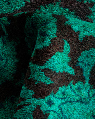 Contemporary Hand Knotted Overdyed Green Area Rug 3' 1" x 5' 2"