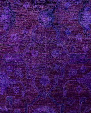 Overdyed One-of-a-Kind Wool Purple Area Rug 12' 2" x 15' 1"