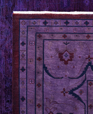 Overdyed One-of-a-Kind Wool Purple Area Rug 12' 2" x 15' 1"