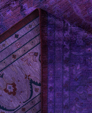 Overdyed One-of-a-Kind Wool Purple Area Rug 12' 2" x 15' 1"