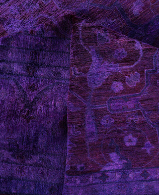 Overdyed One-of-a-Kind Wool Purple Area Rug 12' 2" x 15' 1"