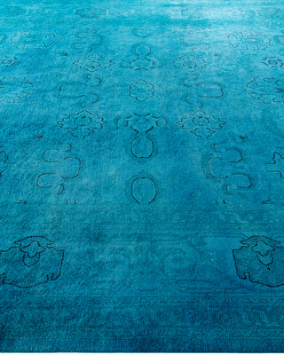 Contemporary Hand-Knotted Overdyed Blue Area Rug 8' 0" x 10' 6"