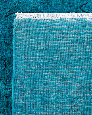 Contemporary Hand-Knotted Overdyed Blue Area Rug 8' 0" x 10' 6"