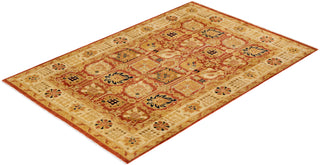 Traditional Hand Knotted Red Area Rug 4' 7" x 5' 10"