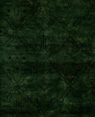 Overdyed One-of-a-Kind Wool Green Area Rug 4' 0" x 6' 1"