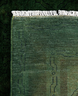 Overdyed One-of-a-Kind Wool Green Area Rug 4' 0" x 6' 1"
