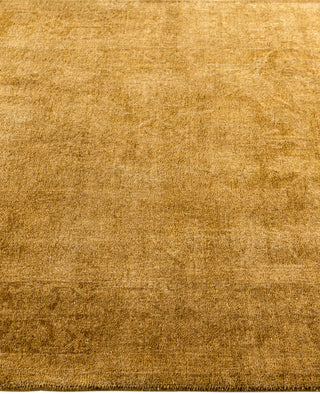 Overdyed Hand-Knotted Wool Modern-Contemporary Gold Area Rug 4' 1" x 6' 3"
