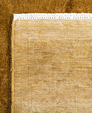 Overdyed Hand-Knotted Wool Modern-Contemporary Gold Area Rug 4' 1" x 6' 3"