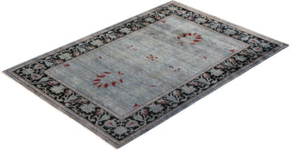 Vibrance, One-of-a-Kind Hand-Knotted Area Rug - Gray, 4' 1" x 5' 10" - Solo Rugs