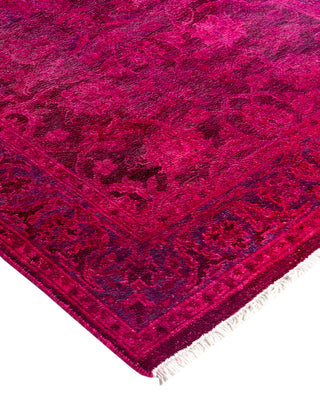 Contemporary Overyed Wool Hand Knotted Pink Runner 2' 7" x 8' 4"