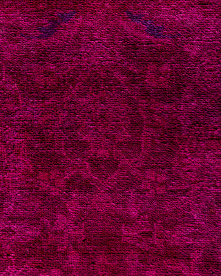 Contemporary Overyed Wool Hand Knotted Pink Runner 2' 7" x 8' 4"