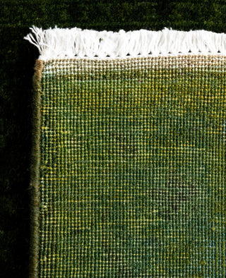 Contemporary Overdyed Wool Hand Knotted Green Runner 2' 6" x 15' 9"
