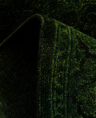 Contemporary Overdyed Wool Hand Knotted Green Runner 2' 6" x 15' 9"