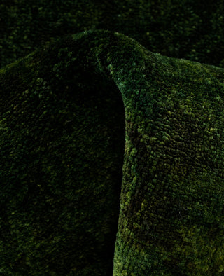 Contemporary Overdyed Wool Hand Knotted Green Runner 2' 6" x 15' 9"