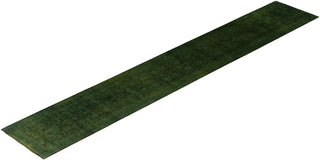 Contemporary Overdyed Wool Hand Knotted Green Runner 2' 6" x 15' 9"