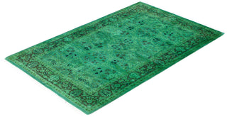 Fine Vibrance, One-of-a-Kind Hand-Knotted Area Rug  - Green, 3' 4" x 5' 2"