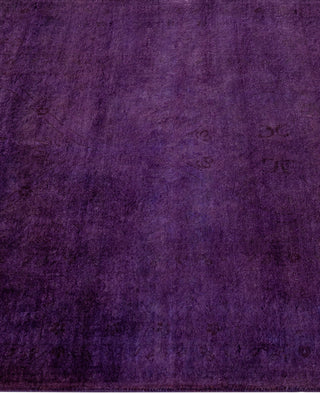 Contemporary Overdyed Wool Hand Knotted Purple Runner 3' 0" x 10' 10"