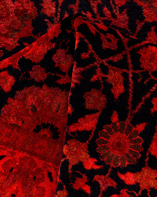 Overdyed Hand-Knotted Orange Runner 3' 0" x 8' 7"