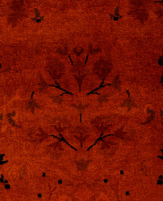 Contemporary Overdyed Wool Hand Knotted Orange Runner 3' 0" x 8' 7"