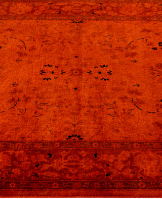 Contemporary Overdyed Wool Hand Knotted Orange Runner 3' 0" x 8' 7"