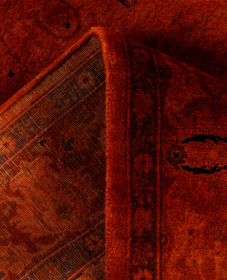 Contemporary Overdyed Wool Hand Knotted Orange Runner 3' 0" x 8' 7"