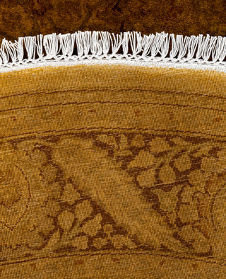 Contemporary Overdyed Wool Hand Knotted Gold Round Area Rug 5' 1" x 5' 1"