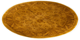 Contemporary Overdyed Wool Hand Knotted Gold Round Area Rug 5' 1" x 5' 1"