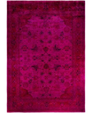 Contemporary Overdyed Wool Hand Knotted Pink Area Rug 10' 1" x 14' 0"
