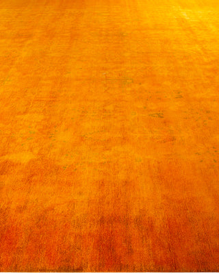 Overdyed Hand Knotted Yellow Area Rug 15' 3" x 12' 0"