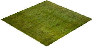 Contemporary Fine Vibrance Green Wool Area Rug - 8' 3" x 8' 3"
