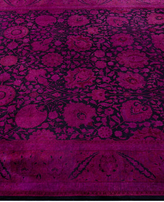 Contemporary Overdyed Wool Hand Knotted Pink Area Rug 6' 2" x 13' 9"