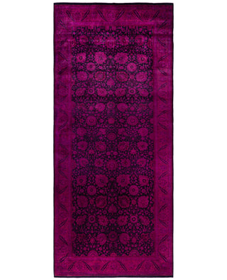 Contemporary Overdyed Wool Hand Knotted Pink Area Rug 6' 2" x 13' 9"