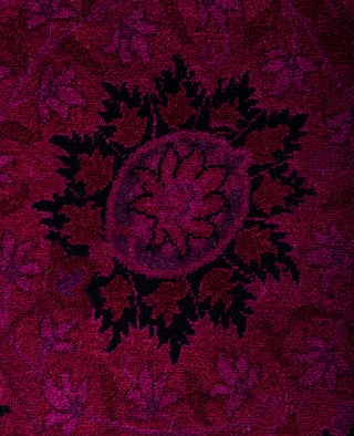 Contemporary Overdyed Wool Hand Knotted Purple Area Rug 6' 3" x 13' 2"