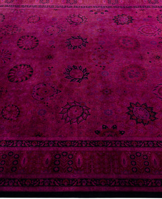 Contemporary Overdyed Wool Hand Knotted Purple Area Rug 6' 3" x 13' 2"