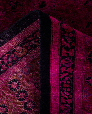 Contemporary Overdyed Wool Hand Knotted Purple Area Rug 6' 3" x 13' 2"