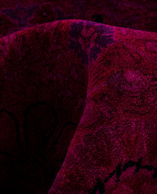 Contemporary Overdyed Wool Hand Knotted Purple Area Rug 6' 3" x 13' 2"