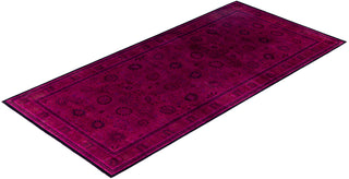 Contemporary Overdyed Wool Hand Knotted Purple Area Rug 6' 3" x 13' 2"