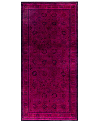 Contemporary Overdyed Wool Hand Knotted Purple Area Rug 6' 3" x 13' 2"
