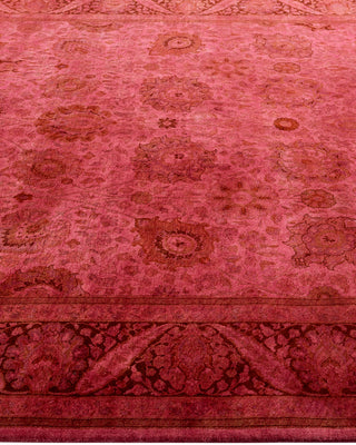 Contemporary Hand-Knotted Overdyed Pink Area Rug 6' 2" x 9' 1"