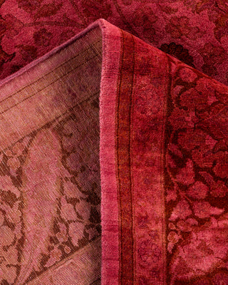 Contemporary Hand-Knotted Overdyed Pink Area Rug 6' 2" x 9' 1"